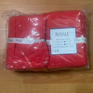 24 Pack ROYALE LINENS Flour Sack Dish Towels RED 33X 38" 100% Cotton Tea Towels